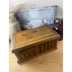 Sorrento Swallows Wooden Puzzle Box With Book Design - No Key